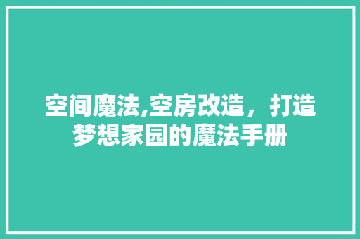 空间魔法,空房改造，打造梦想家园的魔法手册