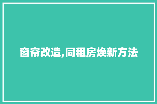 窗帘改造,同租房焕新方法
