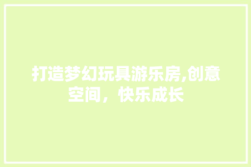 打造梦幻玩具游乐房,创意空间，快乐成长