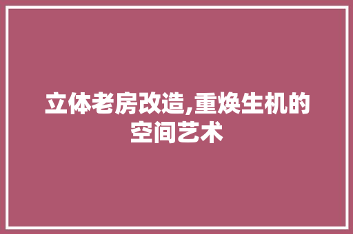 立体老房改造,重焕生机的空间艺术