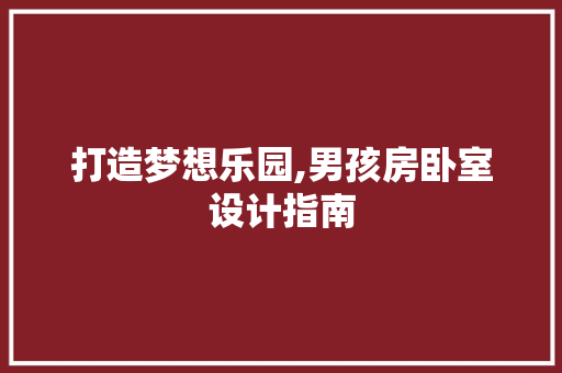 打造梦想乐园,男孩房卧室设计指南