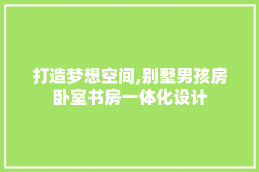 打造梦想空间,别墅男孩房卧室书房一体化设计