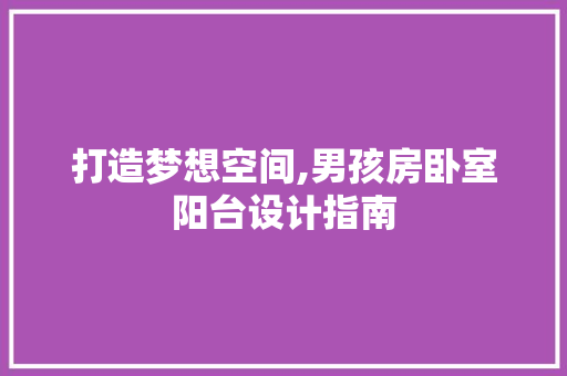打造梦想空间,男孩房卧室阳台设计指南