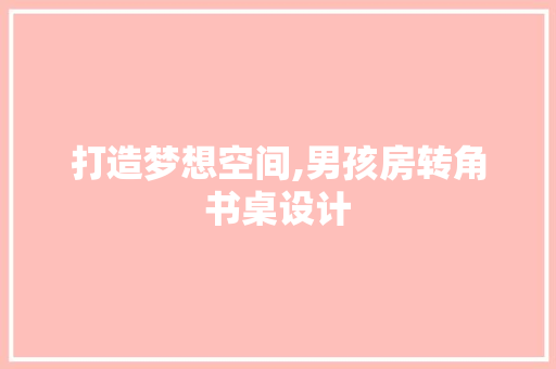 打造梦想空间,男孩房转角书桌设计