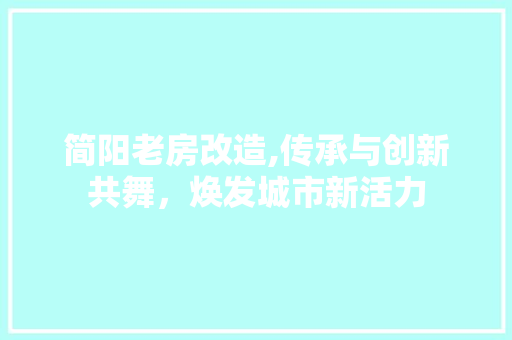 简阳老房改造,传承与创新共舞，焕发城市新活力