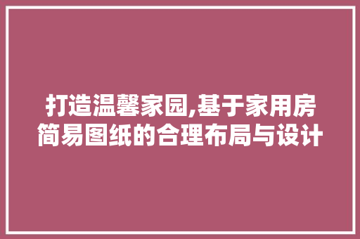 打造温馨家园,基于家用房简易图纸的合理布局与设计理念
