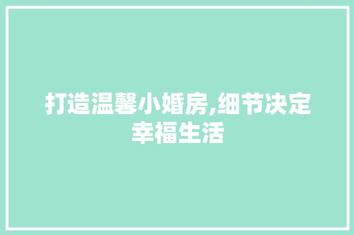 打造温馨小婚房,细节决定幸福生活