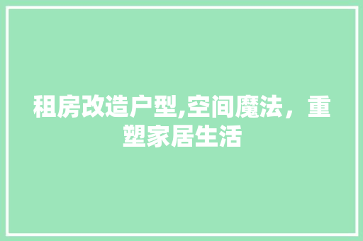 租房改造户型,空间魔法，重塑家居生活