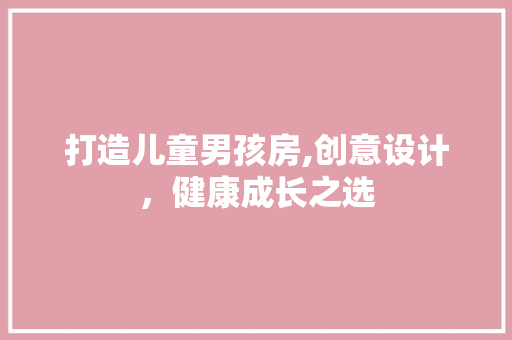 打造儿童男孩房,创意设计，健康成长之选