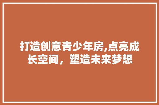 打造创意青少年房,点亮成长空间，塑造未来梦想