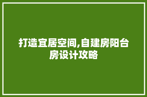 打造宜居空间,自建房阳台房设计攻略