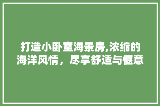 打造小卧室海景房,浓缩的海洋风情，尽享舒适与惬意
