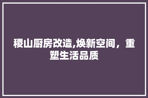 稷山厨房改造,焕新空间，重塑生活品质