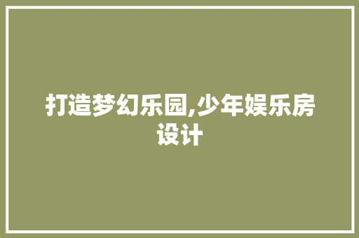 打造梦幻乐园,少年娱乐房设计