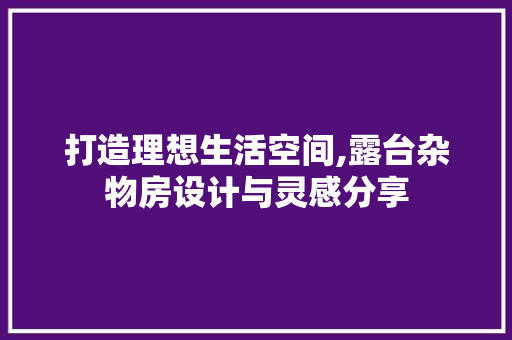 打造理想生活空间,露台杂物房设计与灵感分享