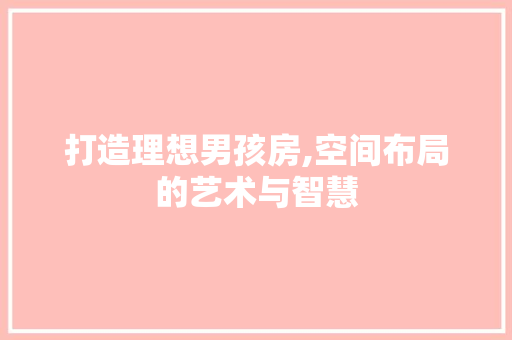 打造理想男孩房,空间布局的艺术与智慧