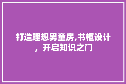 打造理想男童房,书柜设计，开启知识之门