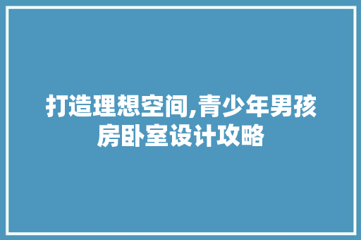 打造理想空间,青少年男孩房卧室设计攻略