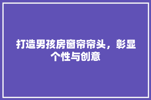 打造男孩房窗帘帘头，彰显个性与创意