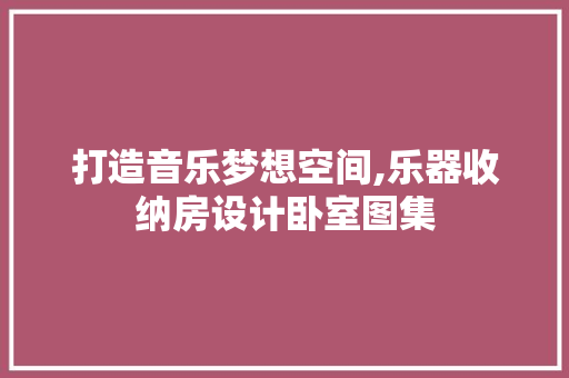 打造音乐梦想空间,乐器收纳房设计卧室图集