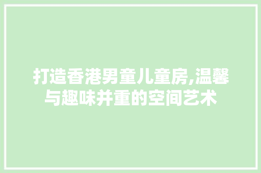 打造香港男童儿童房,温馨与趣味并重的空间艺术