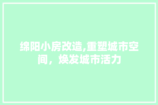 绵阳小房改造,重塑城市空间，焕发城市活力