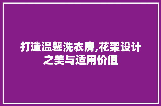 打造温馨洗衣房,花架设计之美与适用价值