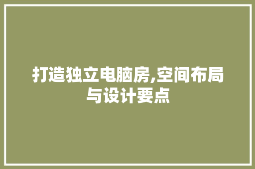 打造独立电脑房,空间布局与设计要点