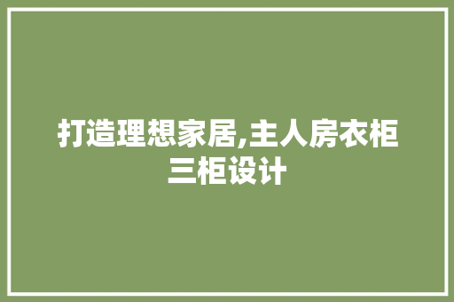 打造理想家居,主人房衣柜三柜设计