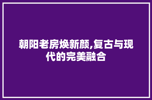 朝阳老房焕新颜,复古与现代的完美融合