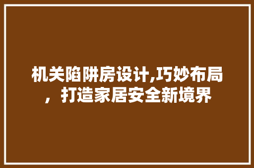 机关陷阱房设计,巧妙布局，打造家居安全新境界