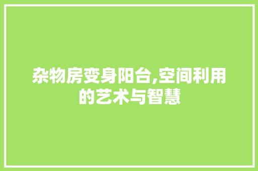 杂物房变身阳台,空间利用的艺术与智慧