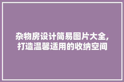 杂物房设计简易图片大全,打造温馨适用的收纳空间