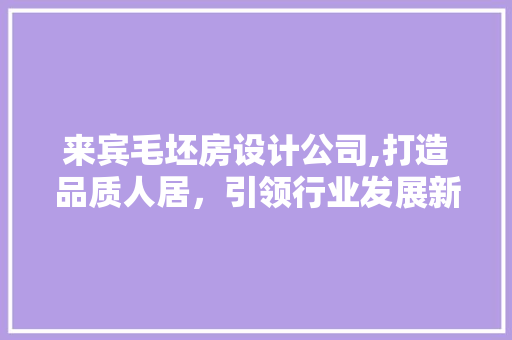 来宾毛坯房设计公司,打造品质人居，引领行业发展新风尚