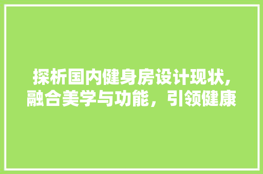探析国内健身房设计现状,融合美学与功能，引领健康新潮流