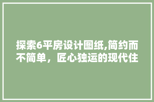 探索6平房设计图纸,简约而不简单，匠心独运的现代住宅