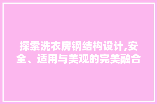 探索洗衣房钢结构设计,安全、适用与美观的完美融合