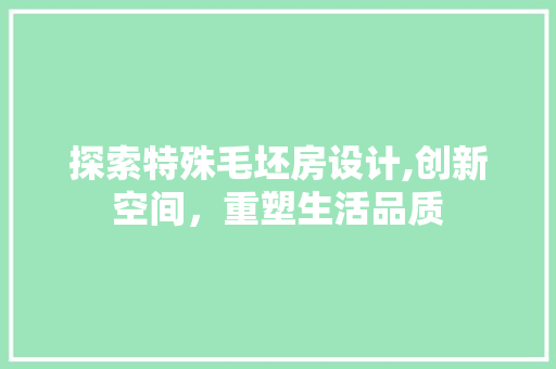 探索特殊毛坯房设计,创新空间，重塑生活品质