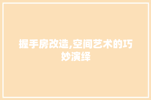 握手房改造,空间艺术的巧妙演绎