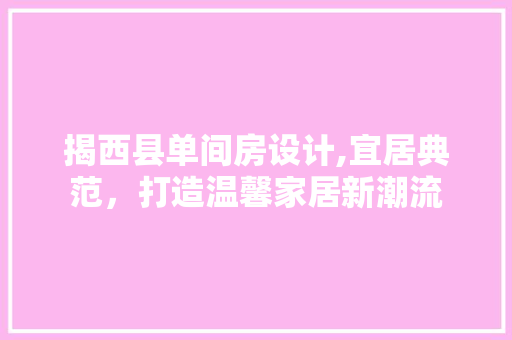 揭西县单间房设计,宜居典范，打造温馨家居新潮流