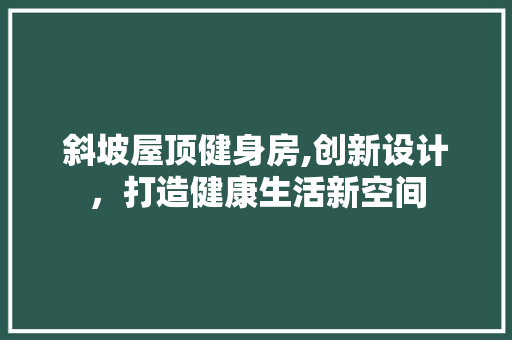 斜坡屋顶健身房,创新设计，打造健康生活新空间