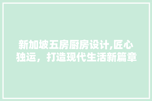 新加坡五房厨房设计,匠心独运，打造现代生活新篇章