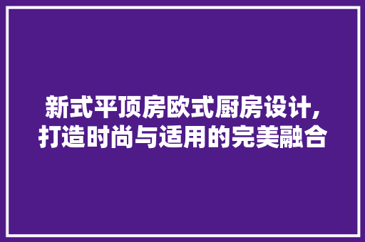 新式平顶房欧式厨房设计,打造时尚与适用的完美融合