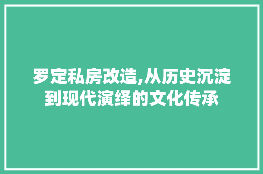 罗定私房改造,从历史沉淀到现代演绎的文化传承