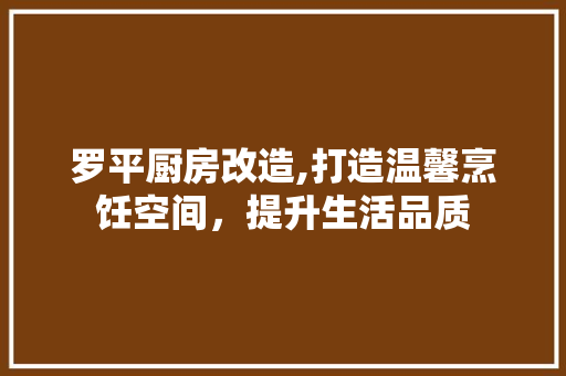 罗平厨房改造,打造温馨烹饪空间，提升生活品质