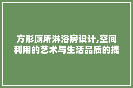 方形厕所淋浴房设计,空间利用的艺术与生活品质的提升