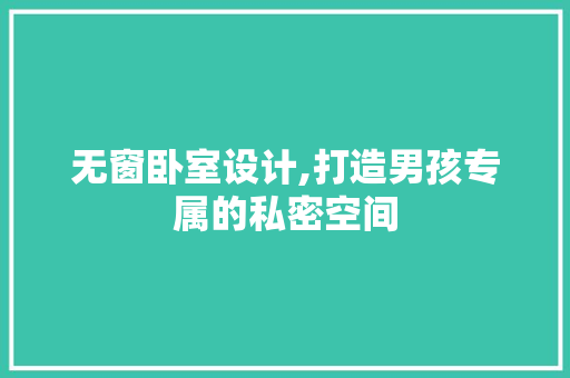 无窗卧室设计,打造男孩专属的私密空间