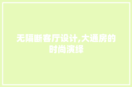 无隔断客厅设计,大通房的时尚演绎