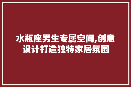 水瓶座男生专属空间,创意设计打造独特家居氛围