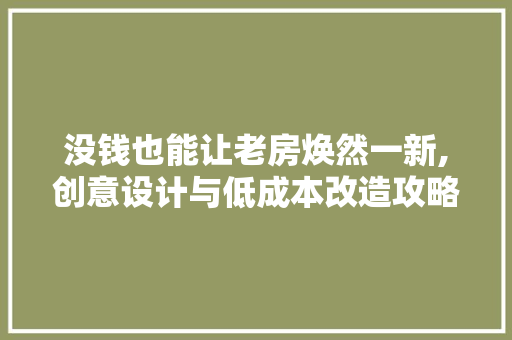 没钱也能让老房焕然一新,创意设计与低成本改造攻略